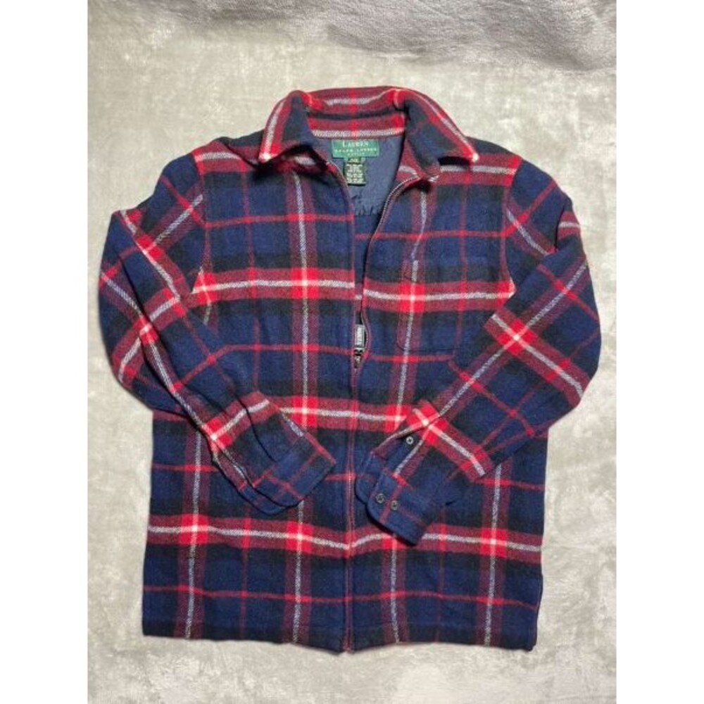 Lauren Ralph Lauren Wool Full Zip Jacket Women Small Petite Red Long Sleeve
